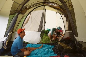 Campers in their tent