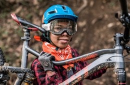 Woman with mountain bike