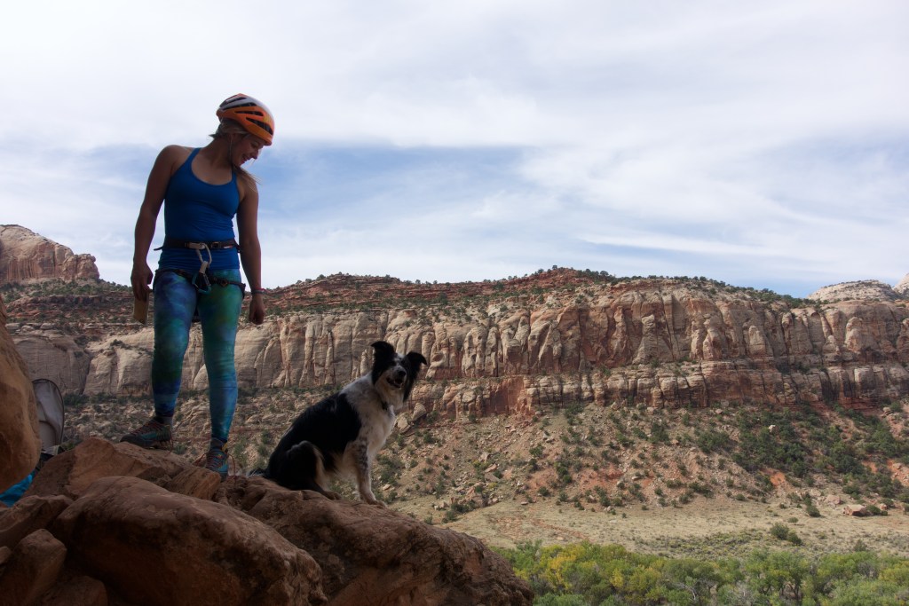 Caroline Gleich climbing in the Bears Ears area