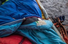 Whitney's beloved blue REI sleeping bag