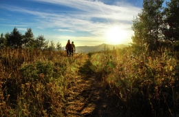 Two people hiking
