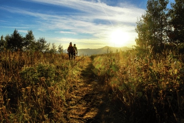 Two people hiking