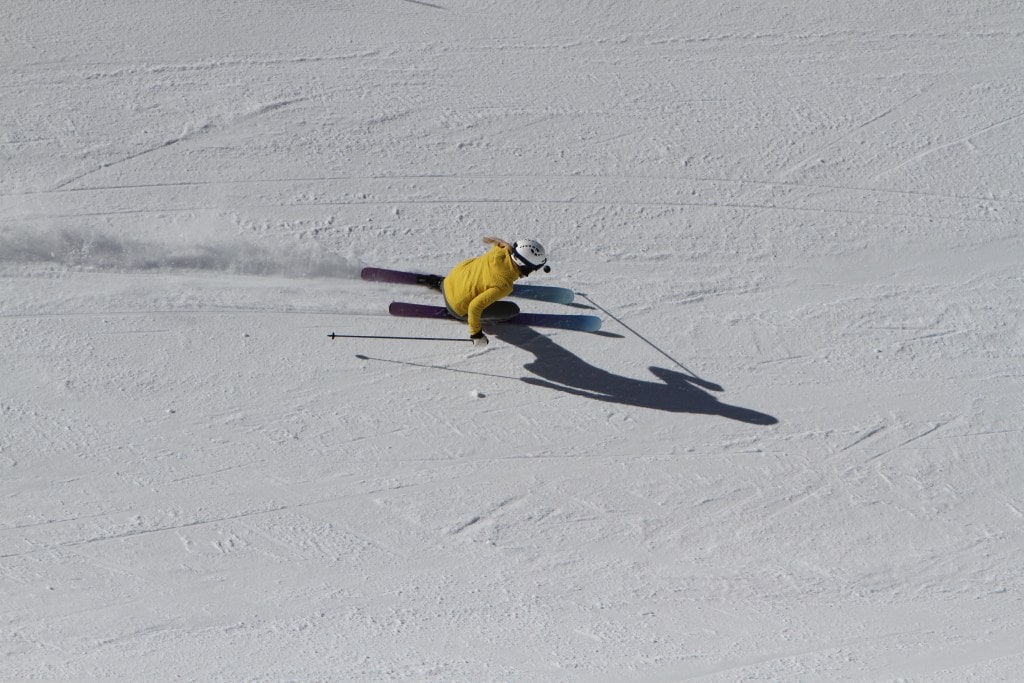 Claire Brown checks the carving capabilities of the Black Pearl 88 in Portillo, Chile