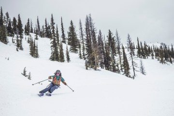 Skiier on a run