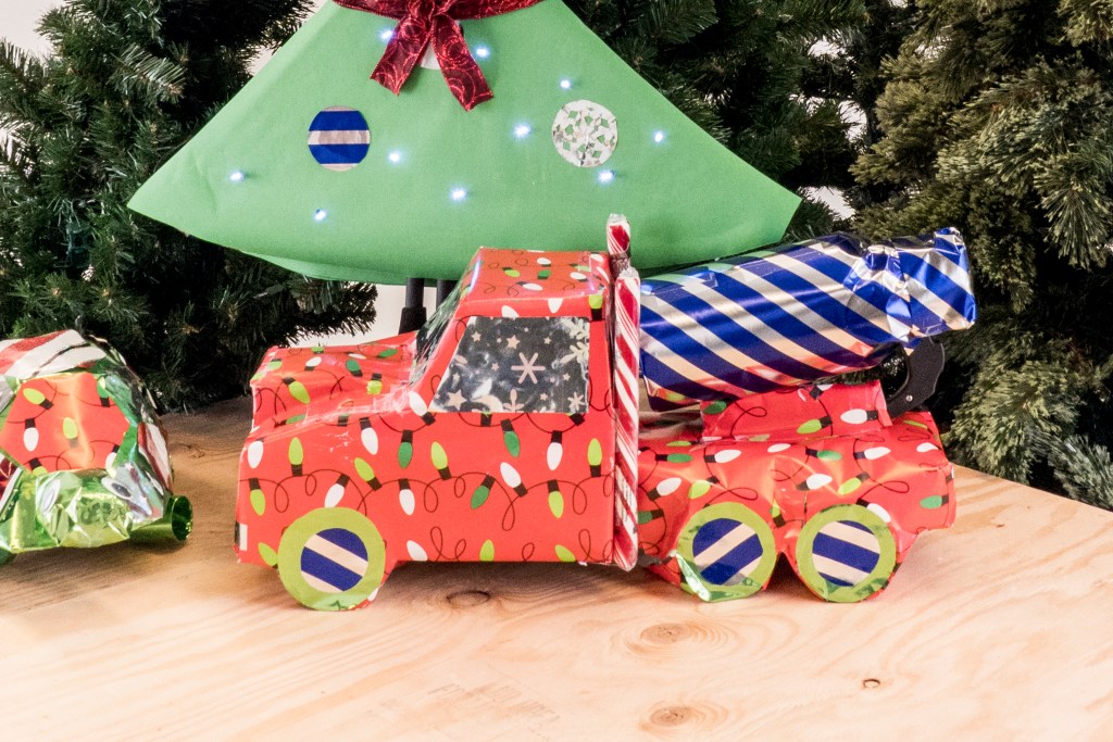 Wrap the truck in wrapping paper 