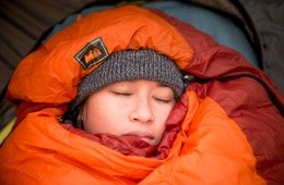 person in a sleeping bag