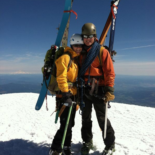 Mikki and Joe on Mount Shasta, where they met and got engaged.