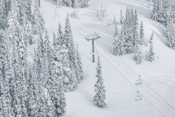 Chair lift at ski resort
