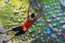Kai Lightner climbing