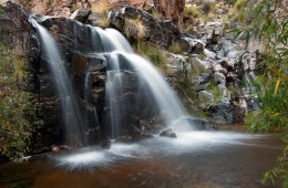 One of the main waterfalls at Seven Falls in the Catalina Mountains north of Tucson, Arizona. This is one of the most popular hiking destinations in the area.