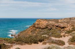 Hikers near the Mediterranean