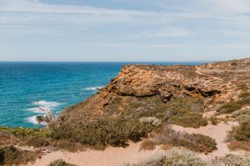 Hikers near the Mediterranean