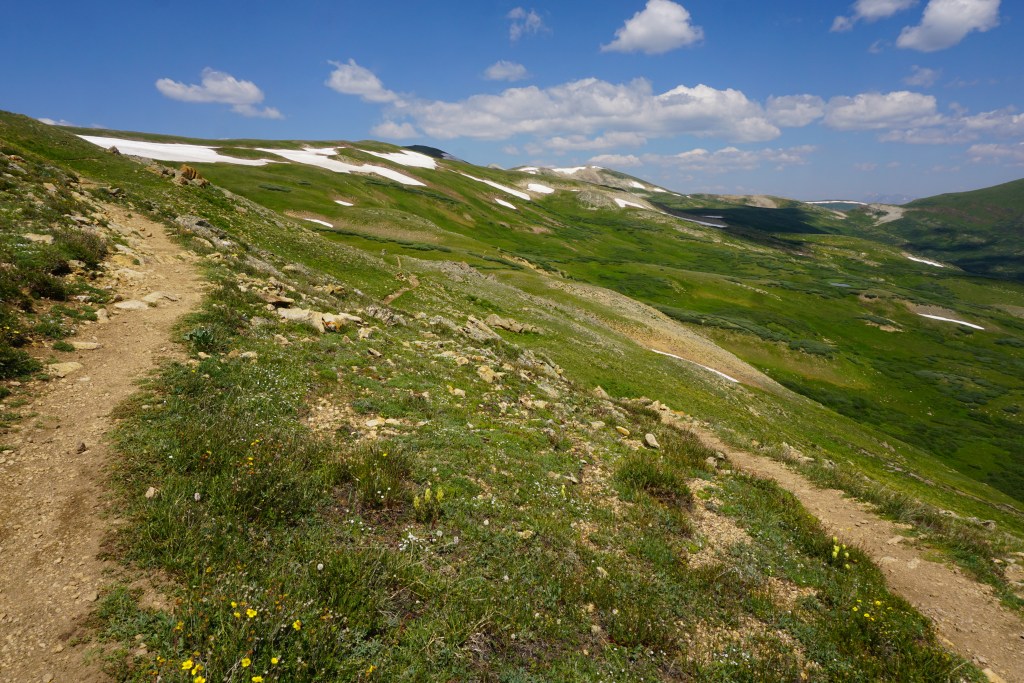 Looking back at Searle Pass on the Colorado Trail