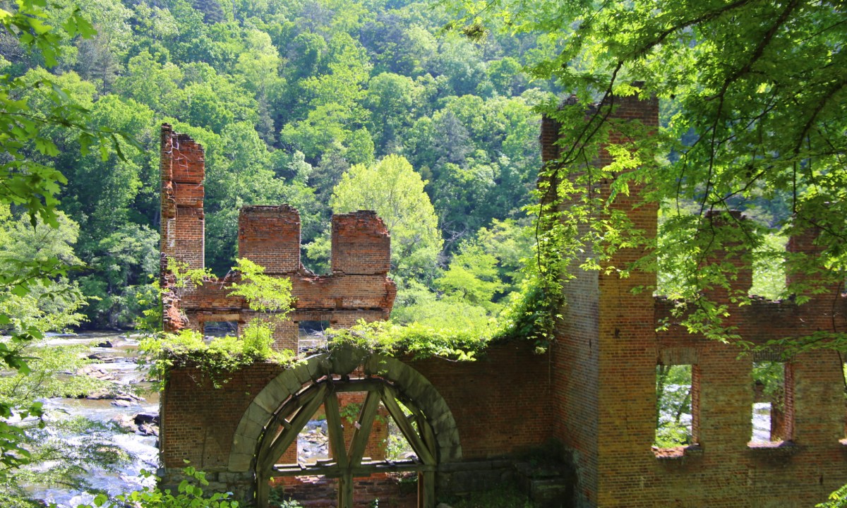 The ruins of an old mill at Sweetwater Creek State Park.