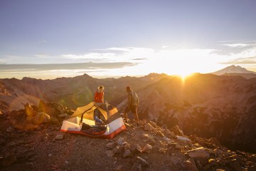 Two people camping