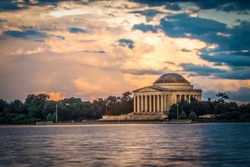 On the shore of Tidal Basin next to Thomas Jefferson Memorial in Washington, D.C.