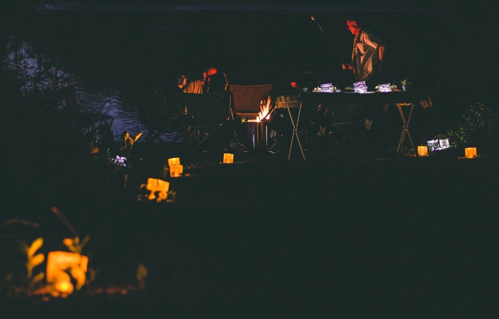 A glowing campsite