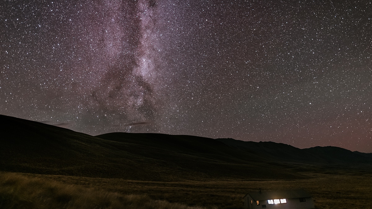 A view of the Milky Way at night.