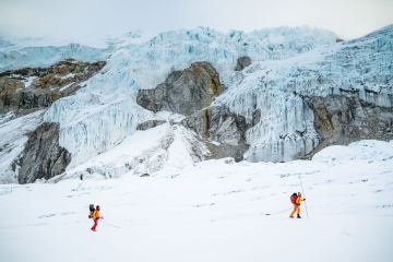 Hilaree Nelson, Jim Morrison Ski First Descent of Lhotse Couloir