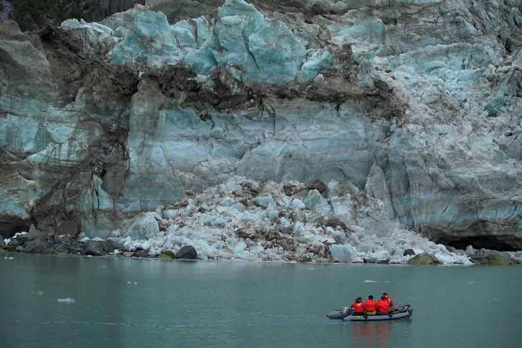 Soaking up sights of the Ogive Glacier in Kenai Fjords National Park. 