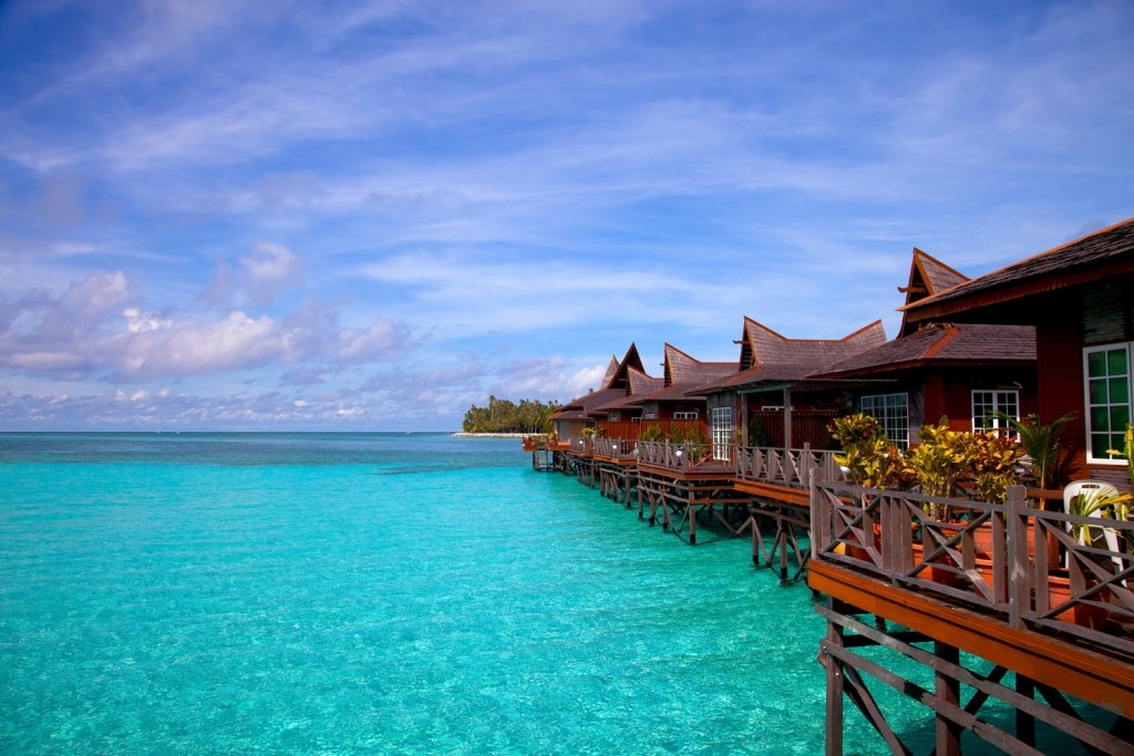 Water village on Mabul island, Sipadan, Borneo Malaysia