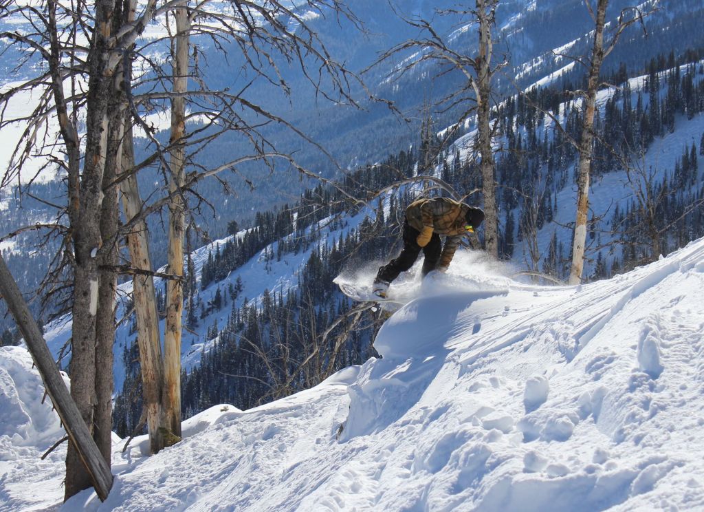 Pillow popping at Jackson Hole Mountain Resort.
