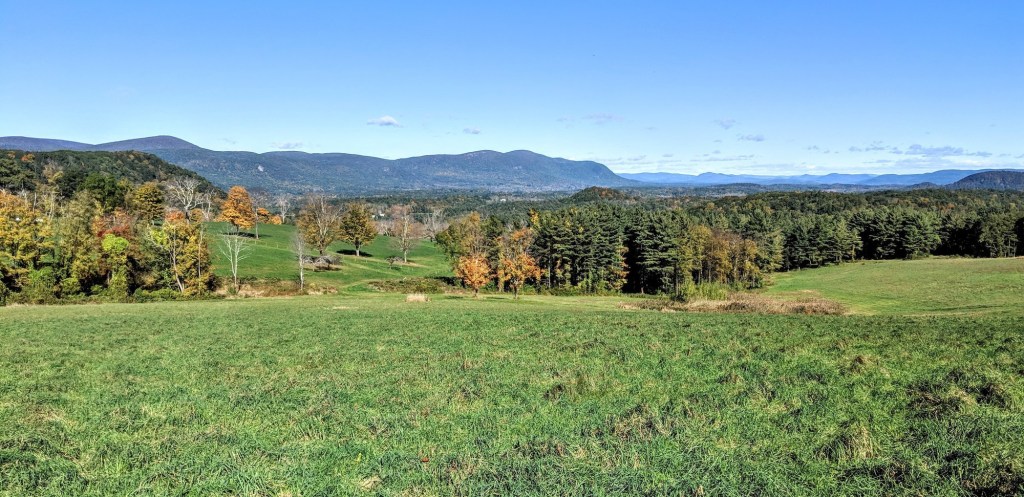 The view of woods and hills from Rand's View.