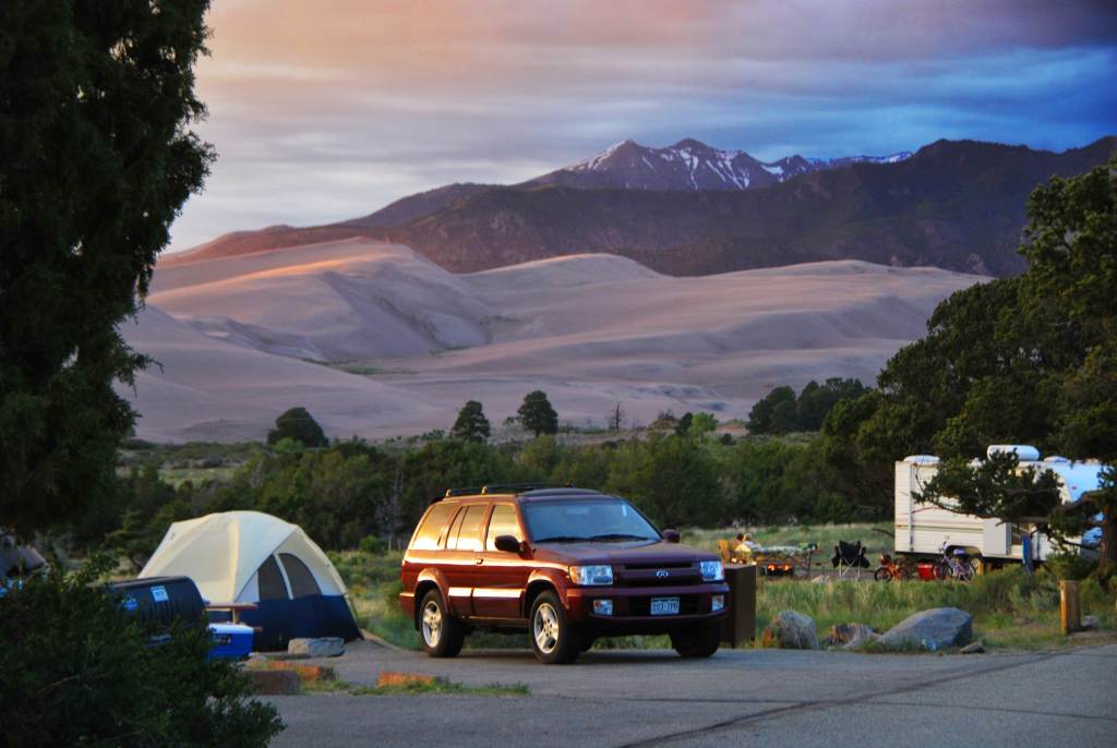 A campsite at Great Sand Dunes National Park.
