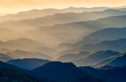 Beautiful mountains of Great Smoky Mountains National Park in the morning light