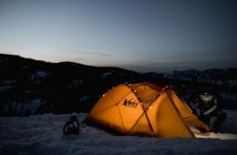 Camping on snow