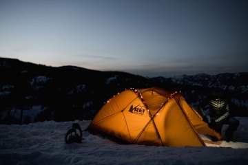 Camping on snow