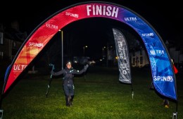 Jasmin Paris crosses the finish line of the Montane Spine Race