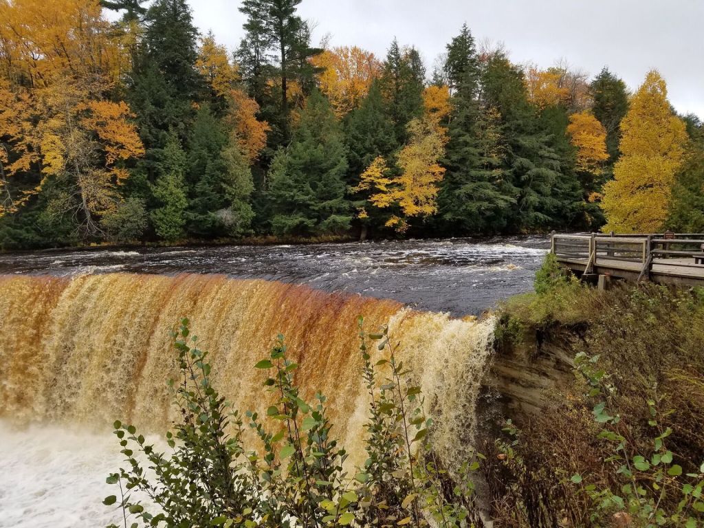 Upper Tahquamenon Falls in the fall.
