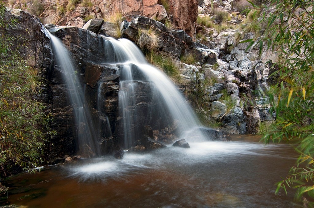 One of the main waterfalls at Seven Falls in the Catalina Mountains north of Tucson, Arizona.