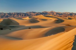 Sand Dunes and Funeral Mountains, Death Valley National Park, California.