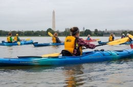 Kayakers on the Potomac River in Washington, D.C.