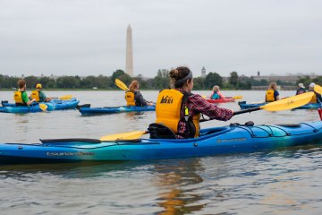 Kayakers on the Potomac River in Washington, D.C.
