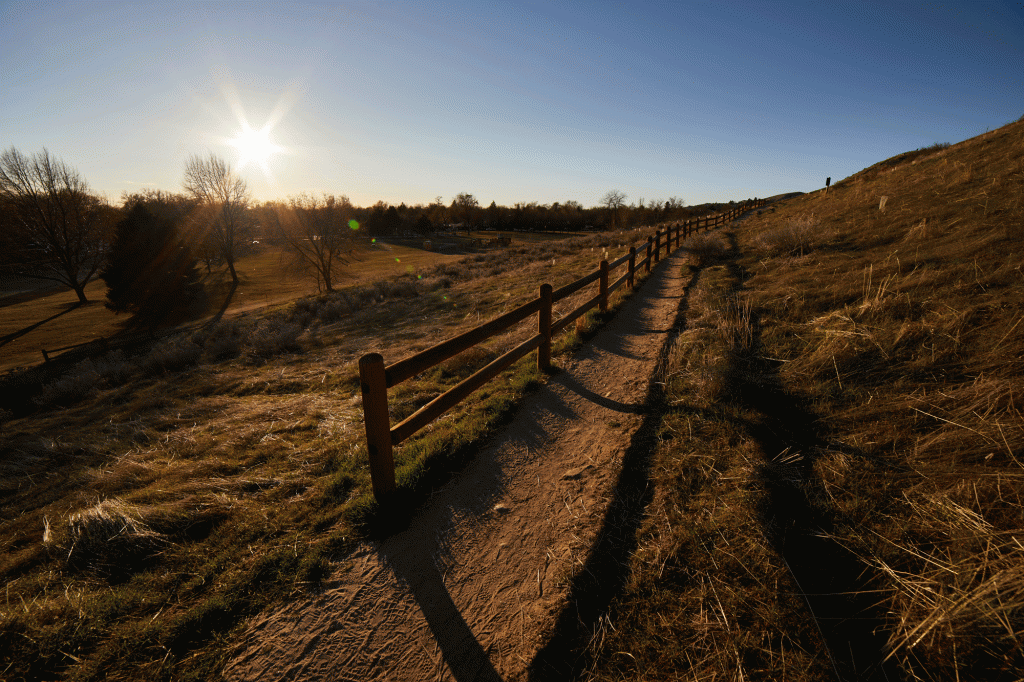 The sun shines over Boise, Idaho's Camel Back Park.