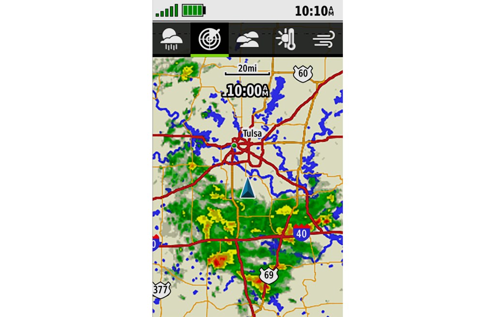 Active weather forecasts and maps let you see the weather where you are on the new Garmin GPSMAP 66i