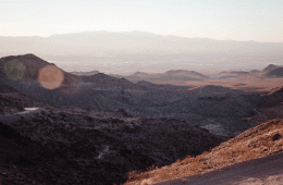 Nevada's red rocks aglow around the time of sunset