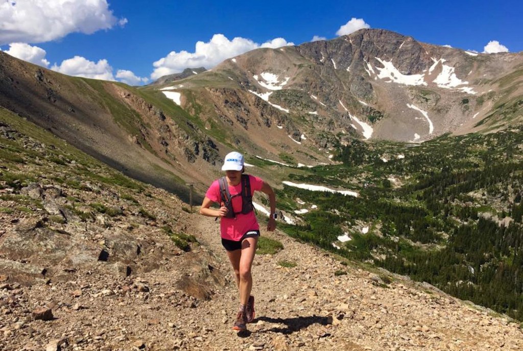 Megan Roche on a long run in the mountains above Boulder, Colorado.