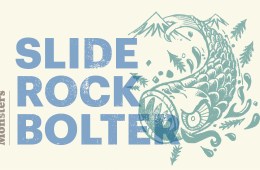 An illustration of the Slide Rock Bolter with text overlay that says Camp Monsters Podcast and Slide Rock Bolter