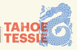 An illustration of Tahoe Tessie with text overlay that says Tahoe Tessie and Camp Monsters Podcast.