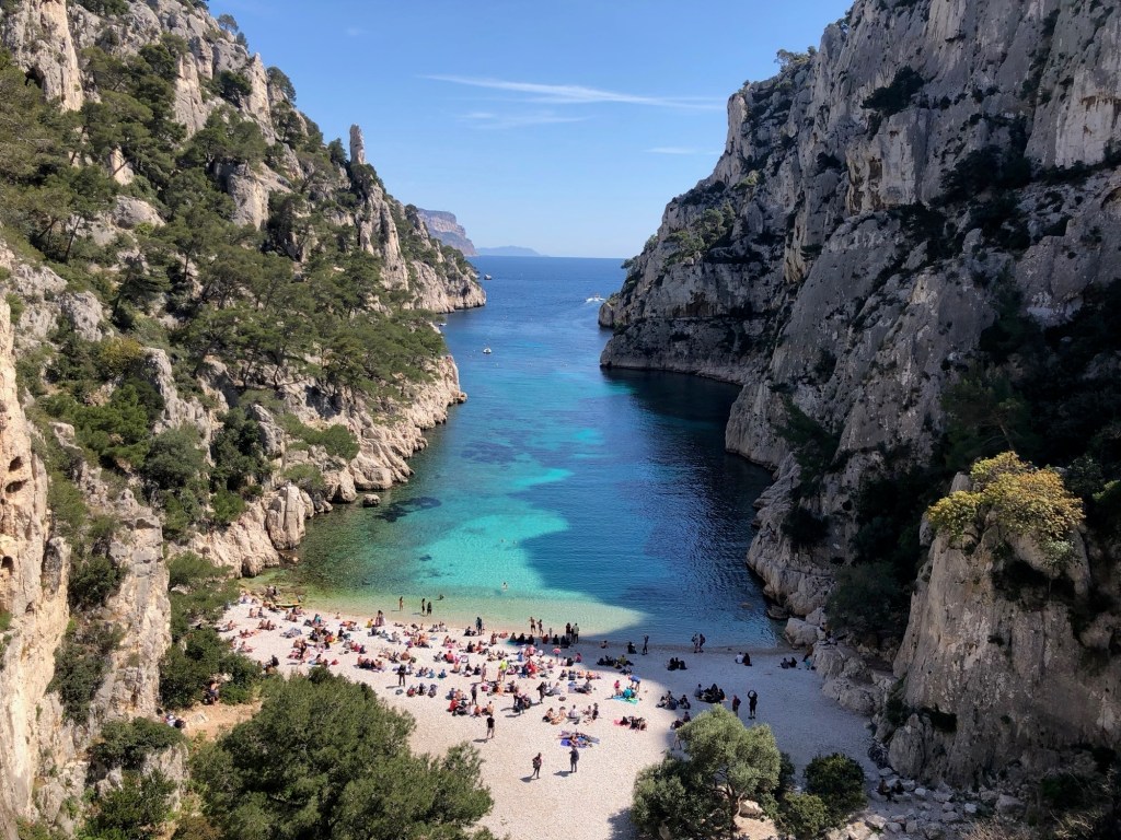 View of the beach of Calanque d'En Vau.