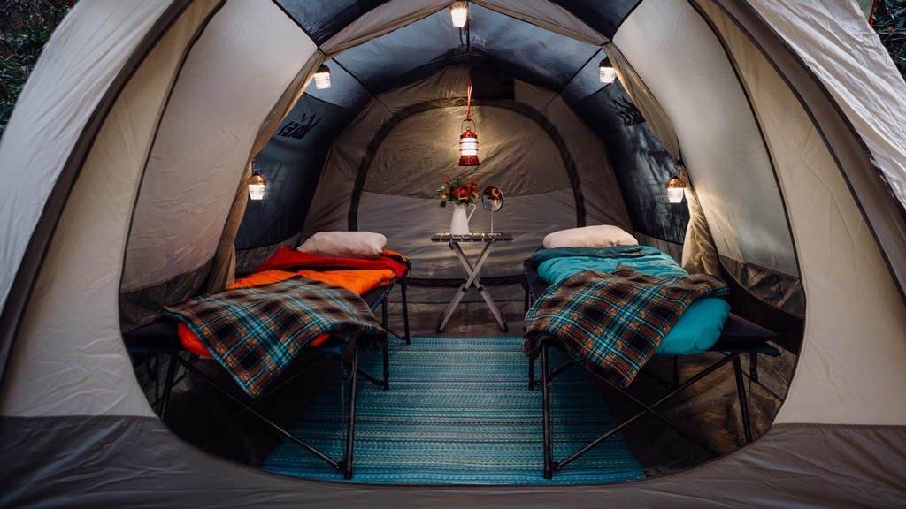 Glamping tent interior