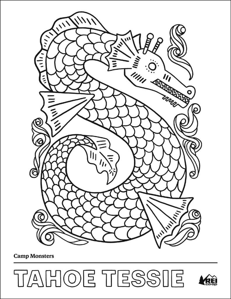Tahoe Tessie Coloring Book Page