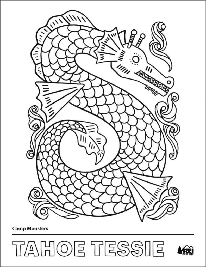 Tahoe Tessie Coloring Book Page