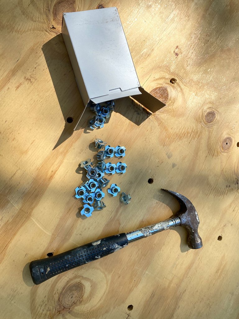 T-nuts and hammer