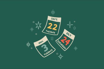 Illustration of three calendars with important dates on them.
