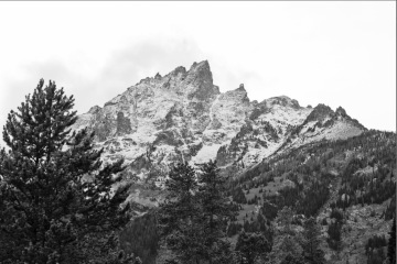 black and white mountains